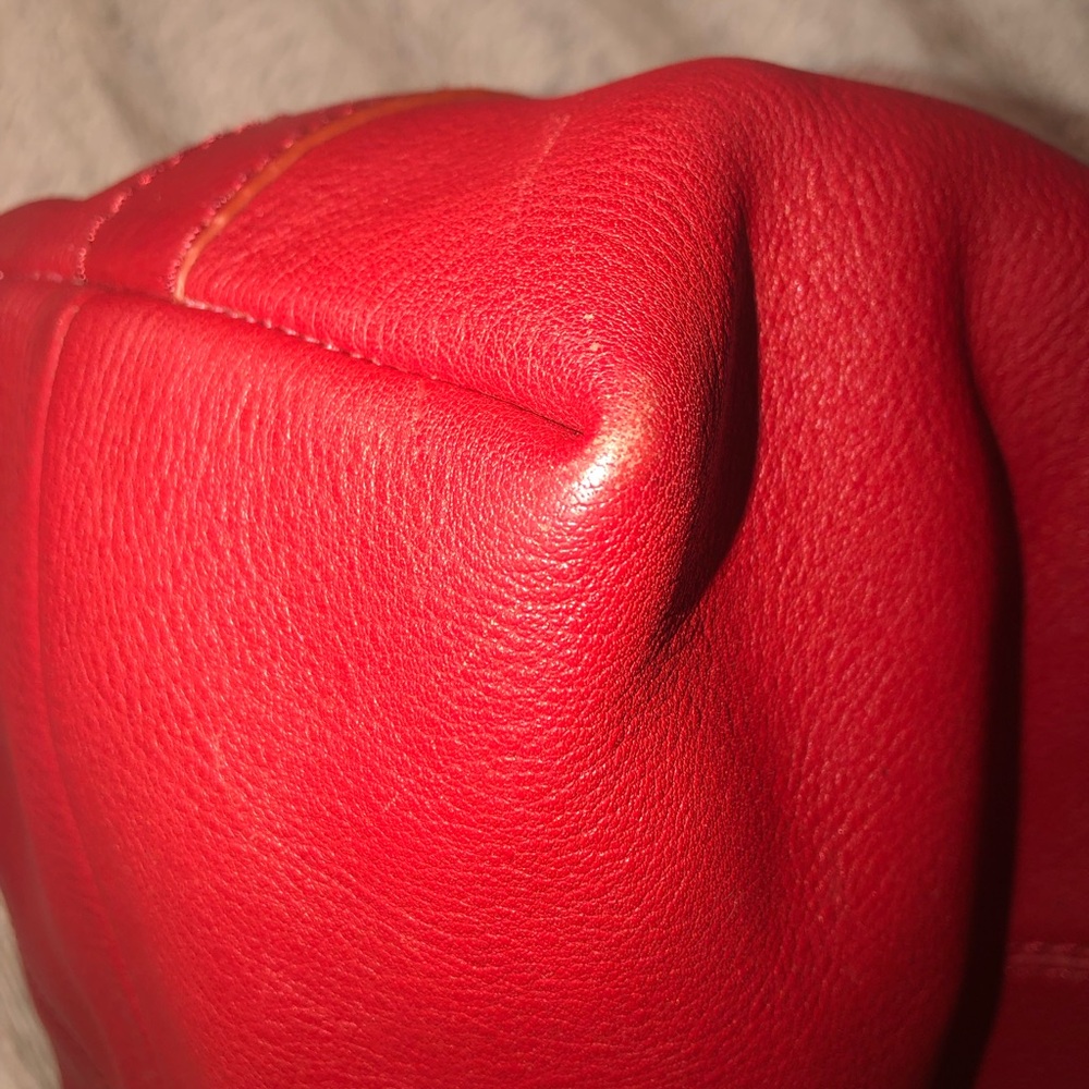 Talbots Red Pebbled Leather HOBO Bag - Picture 6 of 13